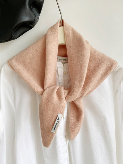 Pink Chic Wool Blend Knit Triangle Scarf - Versatile & Warm Fashion Accessory - 105 x 35cm V888-ELOSUNG33006