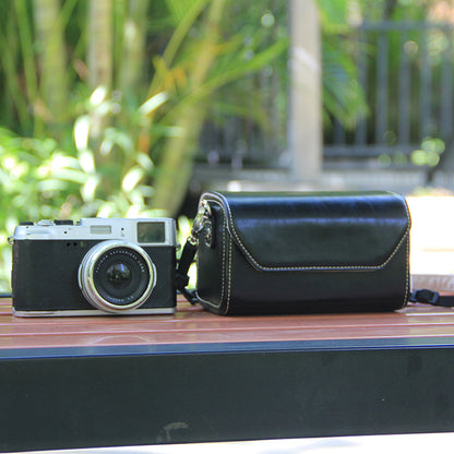 Black PU Leather Camera Bag for Fujifilm X Canon G Olympus PEN - Compact Vintage Design V888-ELOSUNG33038