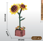 Sunflower DIY 3D Wooden Flower Puzzle Toy - Educational Kids' Assembly Set V888-ELOSUNG33050