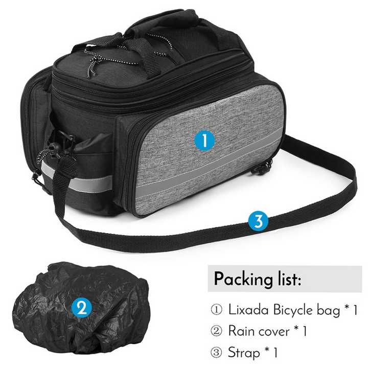 Insulated Bike Rear Rack Bag - Waterproof Storage Bag with Soft PE Padding for Cycling V888-ELOSUNG33052