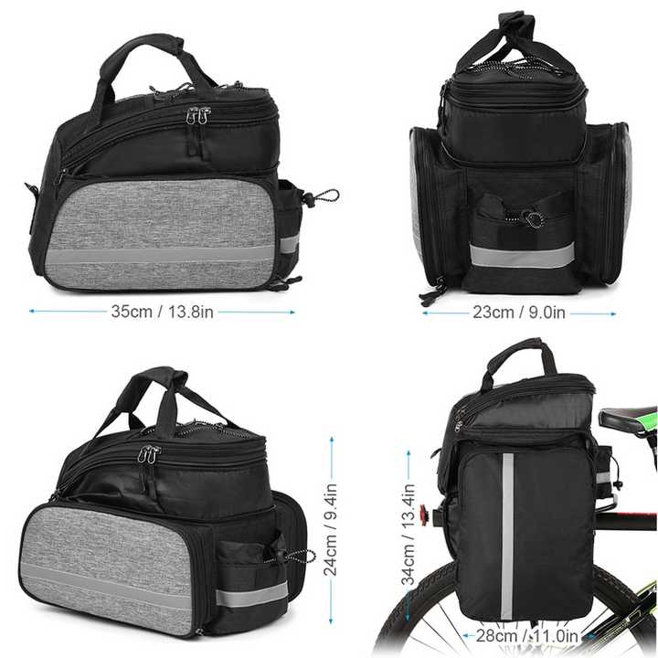Insulated Bike Rear Rack Bag - Waterproof Storage Bag with Soft PE Padding for Cycling V888-ELOSUNG33052