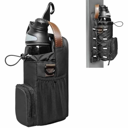 Waterproof Fitness Water Bottle Holder Bag with Adjustable Strap - Black Gym Crossbody V888-ELOSUNG33066