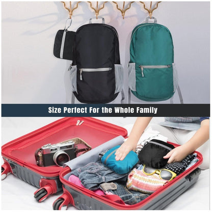 Black Ultra-Light Foldable Outdoor Backpack - Portable Travel Hiking Bag V888-ELOSUNG33070