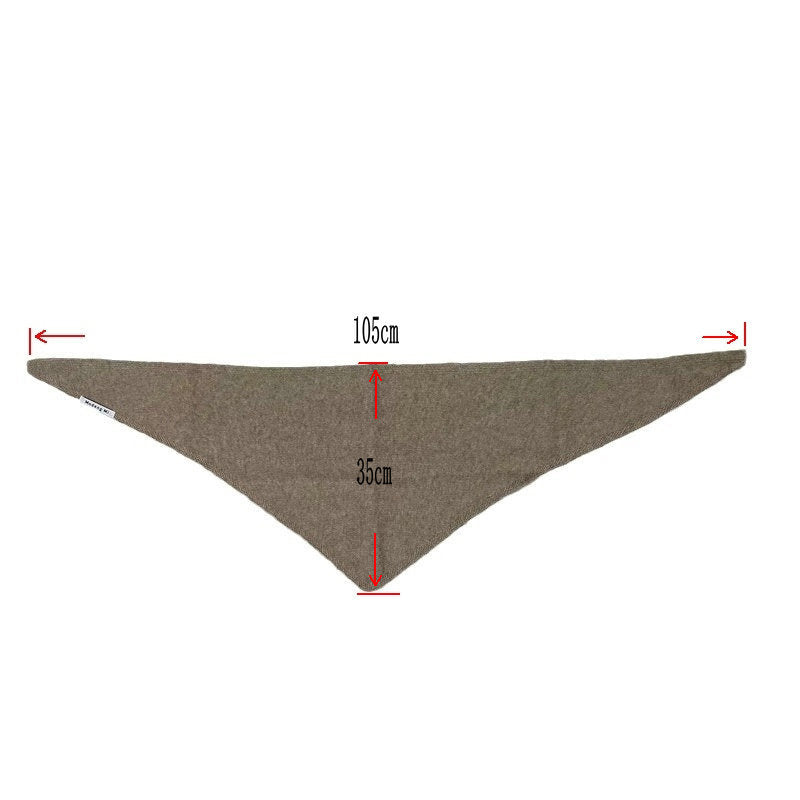 Light Khaki Chic Wool Blend Knit Triangle Scarf - Versatile & Warm Fashion Accessory - 105 x 35cm V888-ELOSUNG33075