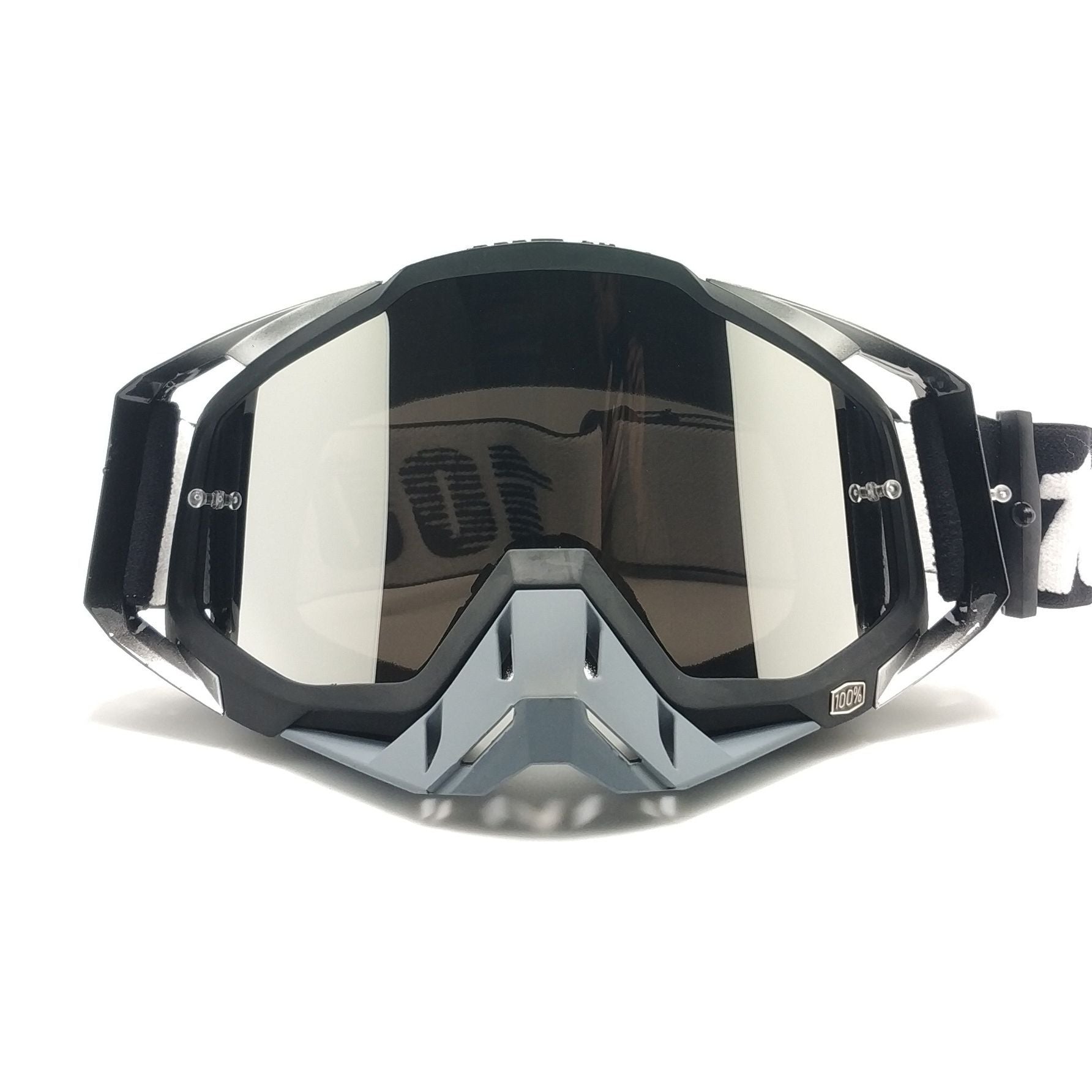 Grey Frame With Mercury Flakes Motocross Goggles - Durable Off-Road Motorcycle Riding Eye Protection with Lens V888-ELOSUNG33097