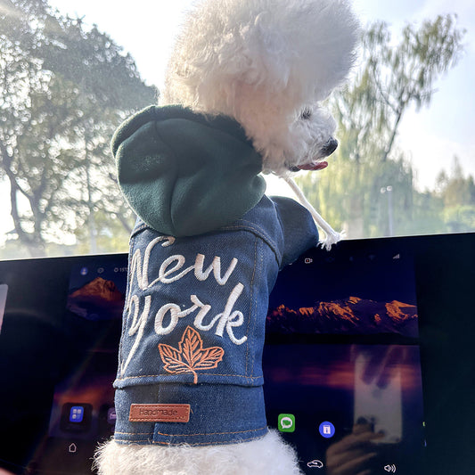 S Around 5kg New York Denim Chic Denim Pet Vest - Stylish Jean Jacket for Dogs & Cats - Spring, Summer & V888-ELOSUNG33105