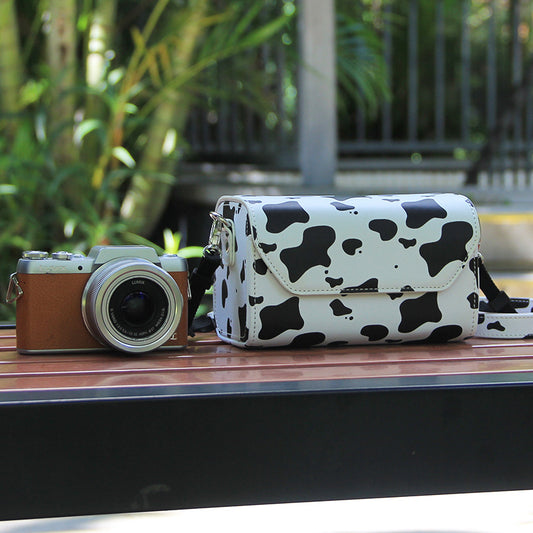 Milk Cow PU Leather Camera Bag for Fujifilm X Canon G Olympus PEN - Compact Vintage Design V888-ELOSUNG33111