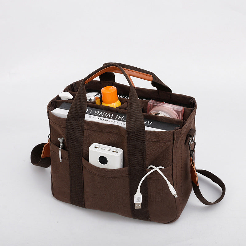 Coffee Stylish Multi-Functional Mommy Diaper Bag - Durable Canvas Tote V888-ELOSUNG33151