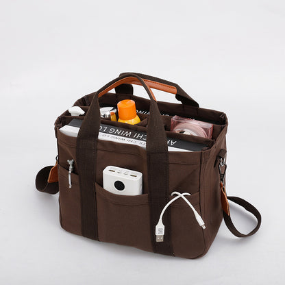 Coffee Stylish Multi-Functional Mommy Diaper Bag - Durable Canvas Tote V888-ELOSUNG33151