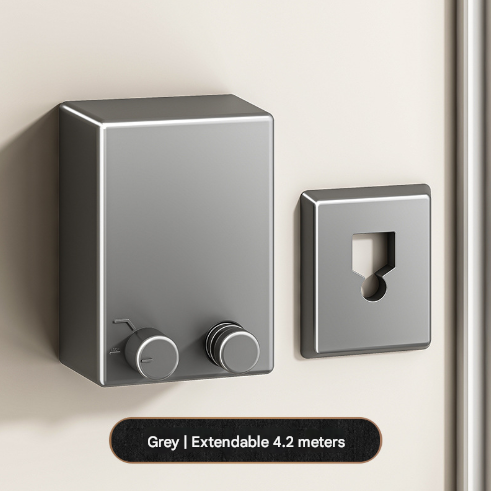 Grey Retractable Stainless Steel Clothesline - 4.2m Indoor and Outdoor Drying Solution V888-ELOSUNG33159