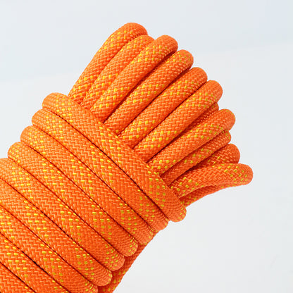 Orange 10mm Double Hook Climbing Rope Set - 20m Durable Outdoor Safety Rescue Cord V888-ELOSUNG33165
