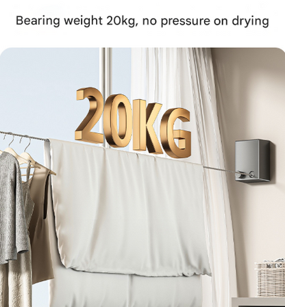 Pink Retractable Stainless Steel Clothesline - 4.2m Indoor and Outdoor Drying Solution V888-ELOSUNG33178