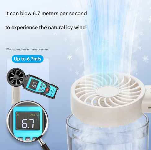 White Mini Portable USB Rechargeable Fan - Quiet Cooling for Desk or Travel V888-ELOSUNG33187