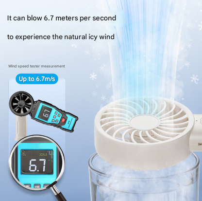 White Mini Portable USB Rechargeable Fan - Quiet Cooling for Desk or Travel V888-ELOSUNG33187