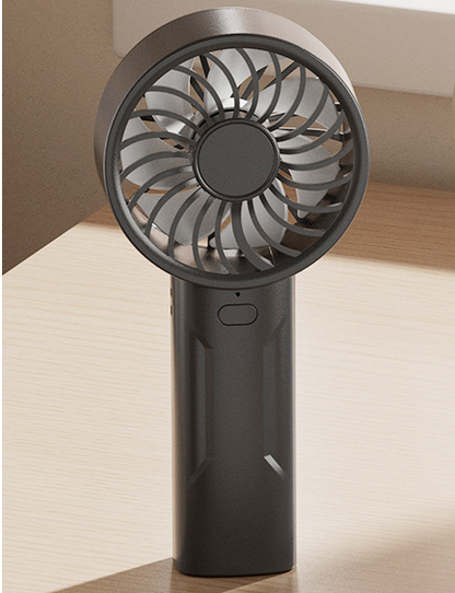 Black Mini Portable USB Rechargeable Fan - Quiet Cooling for Desk or Travel V888-ELOSUNG33188