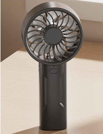Black Mini Portable USB Rechargeable Fan - Quiet Cooling for Desk or Travel V888-ELOSUNG33188