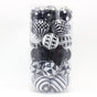 Black-white 30-Piece 6cm Electroplated Christmas Baubles - Hand-Painted Tree Ornaments V888-ELOSUNG33190