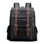 Black Large-Capacity PU Leather Backpack - Stylish Business & Travel Companion V888-ELOSUNG33200