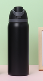 Black 32oz 304 Stainless Steel Insulated Water Bottle - Dual-Drink Pop-Up Lid V888-ELOSUNG33203