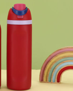 Red 32oz 304 Stainless Steel Insulated Water Bottle - Dual-Drink Pop-Up Lid V888-ELOSUNG33204