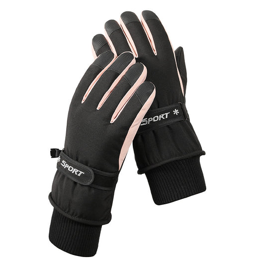 Women's Black Top-Rated Waterproof Touchscreen Ski Gloves - Fleece-Lined for Men & Women V888-ELOSUNG33218