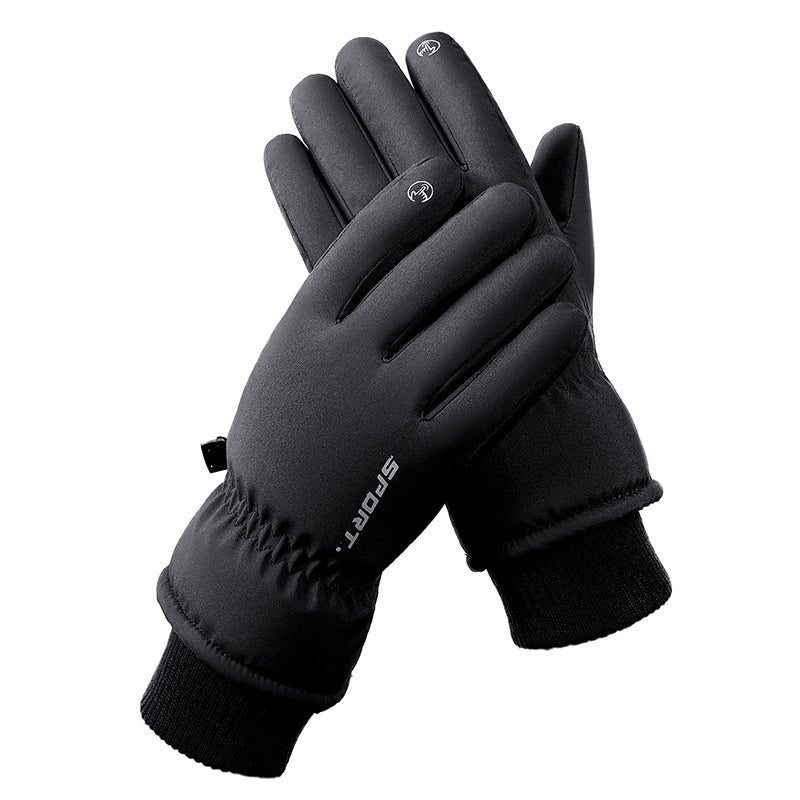 Men's Black Top-Rated Waterproof Touchscreen Ski Gloves - Fleece-Lined for Men & Women V888-ELOSUNG33220