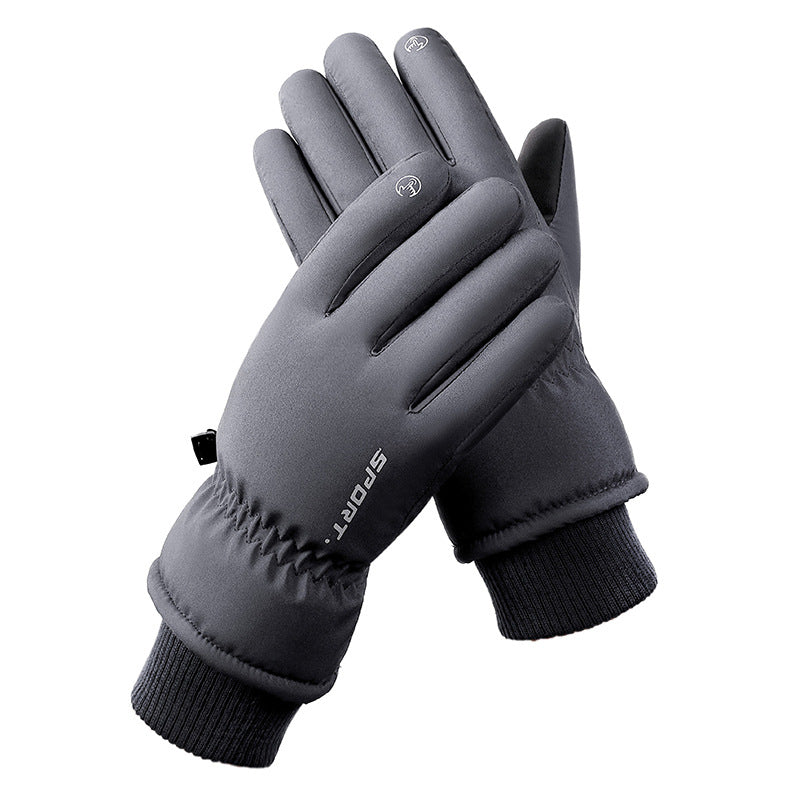 Men's Grey Top-Rated Waterproof Touchscreen Ski Gloves - Fleece-Lined for Men & Women V888-ELOSUNG33221