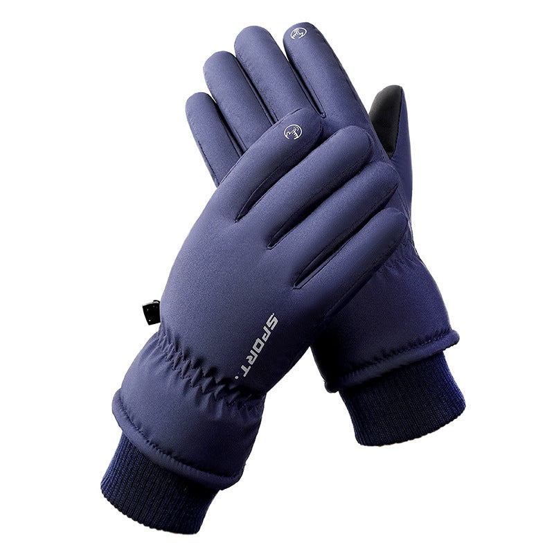 Men's Blue Top-Rated Waterproof Touchscreen Ski Gloves - Fleece-Lined for Men & Women V888-ELOSUNG33222