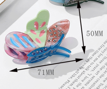 Light-blue Stylish 3-Piece Butterfly Acetate Hair Clip Set V888-ELOSUNG33224