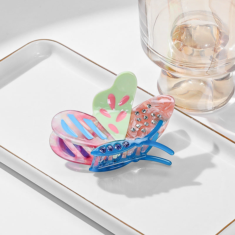 Pink Stylish 3-Piece Butterfly Acetate Hair Clip Set V888-ELOSUNG33225