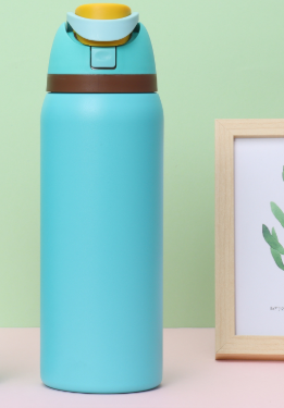 Light Blue 32oz 304 Stainless Steel Insulated Water Bottle - Dual-Drink Pop-Up Lid V888-ELOSUNG33230