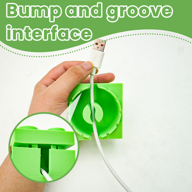 Playful Building Block Desk Cable Holder - Creative Cord Organizer Tidy, 2-Pack V888-ELOSUNG33237