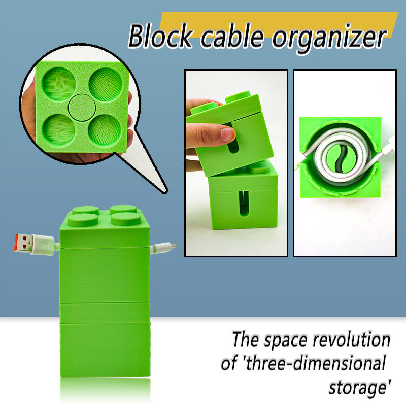 Playful Building Block Desk Cable Holder - Creative Cord Organizer Tidy, 2-Pack V888-ELOSUNG33237
