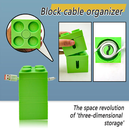Playful Building Block Desk Cable Holder - Creative Cord Organizer Tidy, 2-Pack V888-ELOSUNG33237