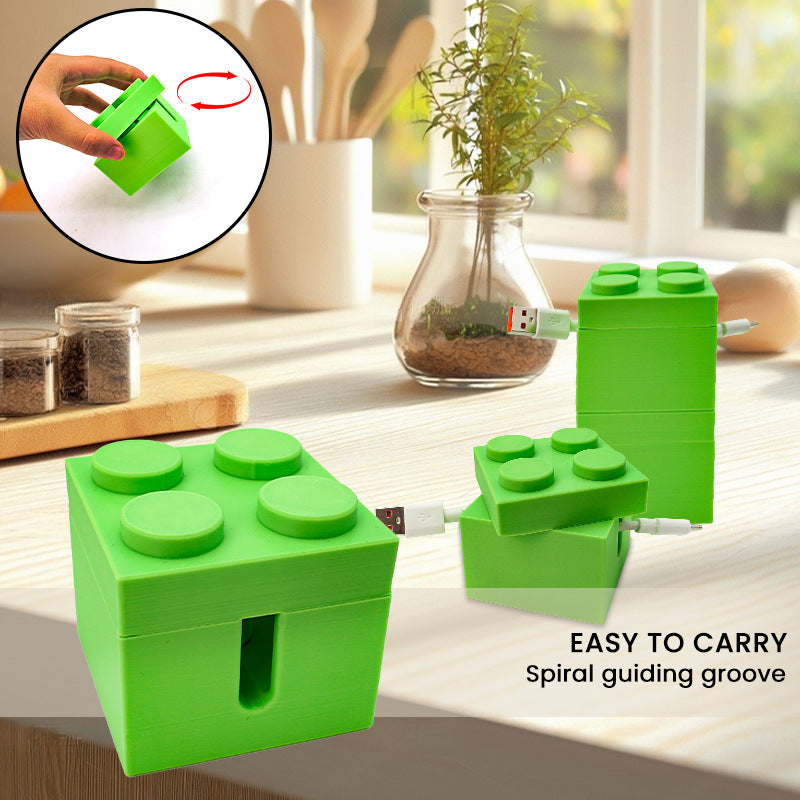 Playful Building Block Desk Cable Holder - Creative Cord Organizer Tidy, 2-Pack V888-ELOSUNG33237