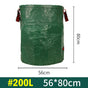 2PCS 200L(56cm*80cm) Heavy-Duty Foldable Garden Leaf Bag - Large-Capacity Horizontal Dustpan V888-ELOSUNG33249