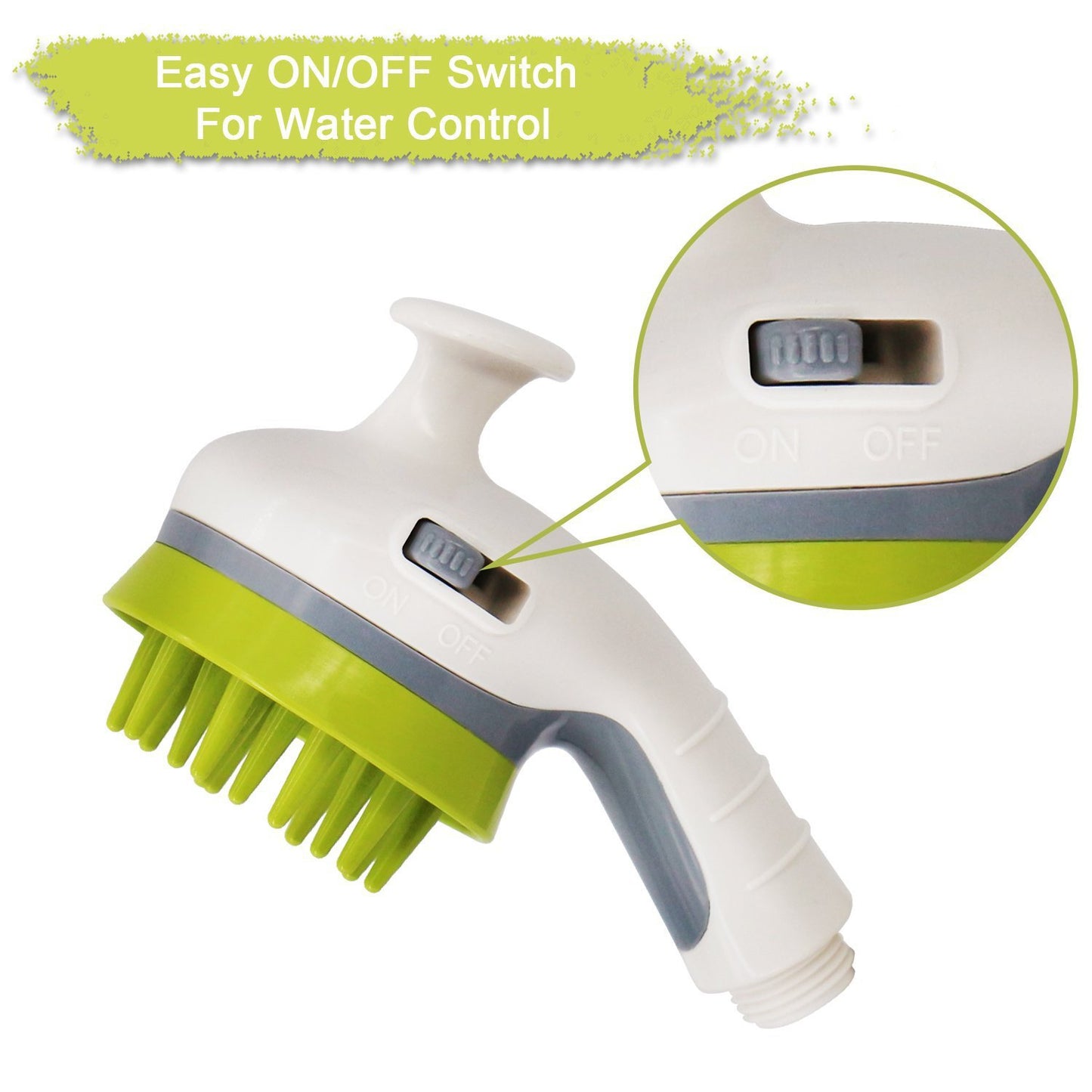 White Ultimate Pet Bathing Showerhead - Dog-Friendly Pressure-Boost Spray with Foamer V888-ELOSUNG33251