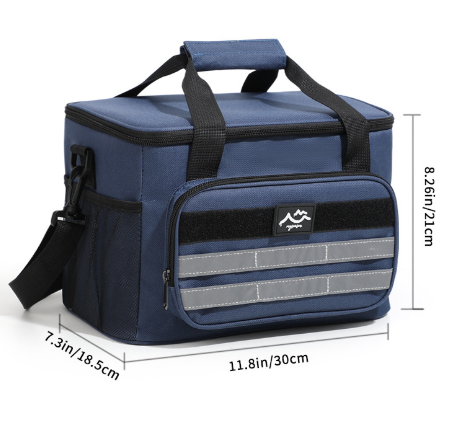 Navy Blue Versatile Large-Capacity Picnic Insulated Bag - Detachable Shoulder Strap & Ice Pack V888-ELOSUNG33260