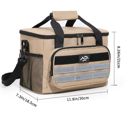 Beige Versatile Large-Capacity Picnic Insulated Bag - Detachable Shoulder Strap & Ice Pack V888-ELOSUNG33261