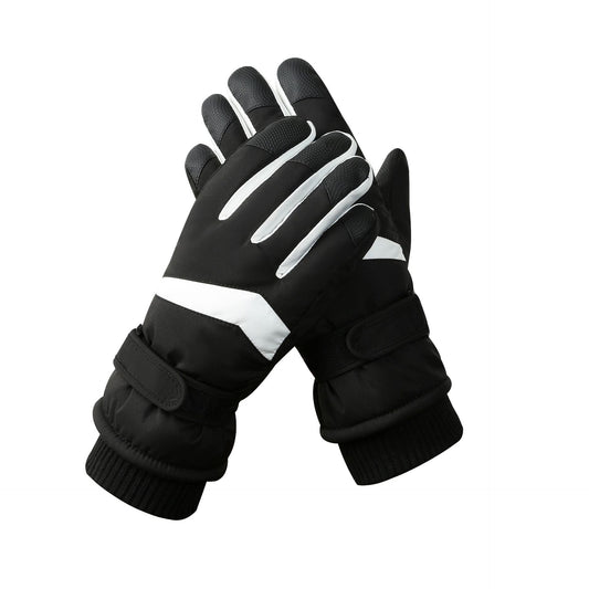 Men's Black-white Color Combination Top-Rated Waterproof Touchscreen Ski Gloves - Fleece-Lined for Men & Women V888-ELOSUNG33272