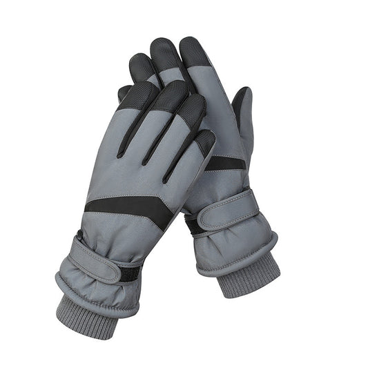 Men's Black-grey Color Combination Top-Rated Waterproof Touchscreen Ski Gloves - Fleece-Lined for Men & Women V888-ELOSUNG33273