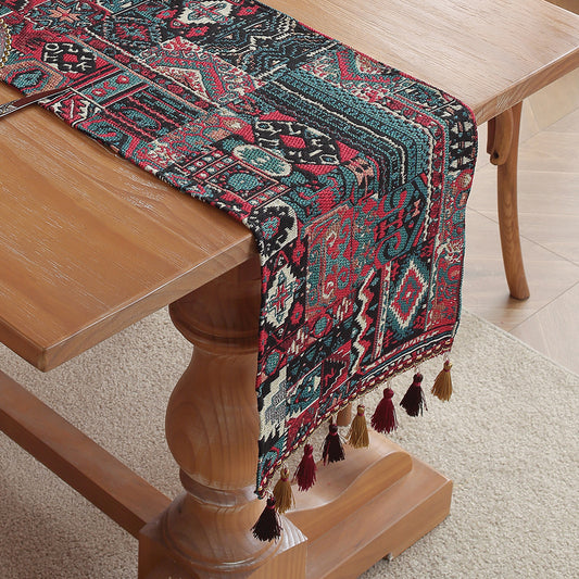 Oil Painting Medal American Retro Jacquard Embroidered Table Runner - Light Luxury Table Mat 30cm x 180cm V888-ELOSUNG33282