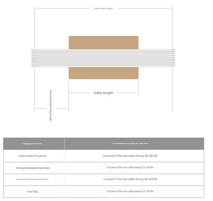Posey's Geometry American Retro Jacquard Embroidered Table Runner - Light Luxury Table Mat 30cm x 180cm with V888-ELOSUNG33283