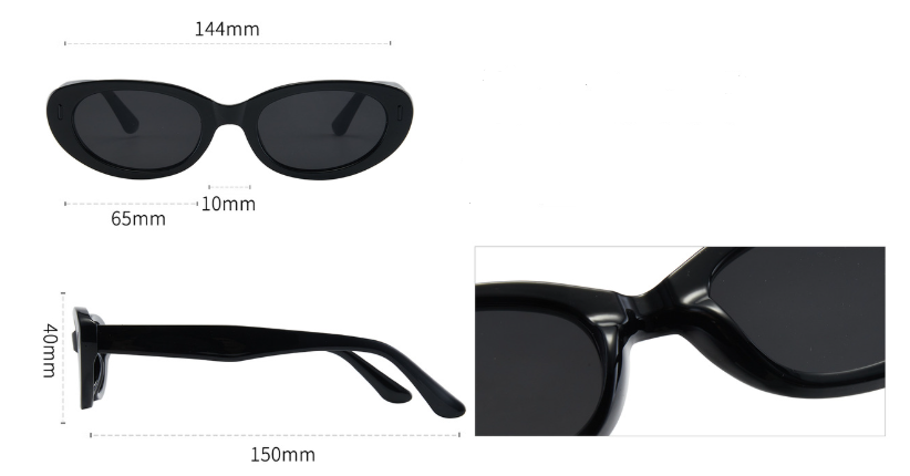 2PCS Green Rock Texture Retro Oval Cat-Eye Sunglasses - Chic Influencer-Style Shades V888-ELOSUNG33299