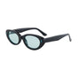 2PCS Black Green Texture Retro Oval Cat-Eye Sunglasses - Chic Influencer-Style Shades V888-ELOSUNG33300