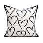 45*45cm Heart Triangle Elegant Two-Piece INS-Style Jacquard Pillow Covers - Black & White Sofa Decor V888-ELOSUNG33310