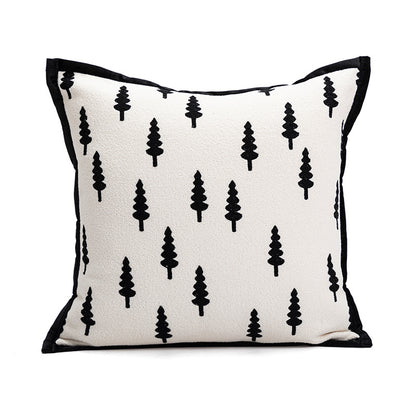 45*45cm Trees Triangle Elegant Two-Piece INS-Style Jacquard Pillow Covers - Black & White Sofa Decor V888-ELOSUNG33311
