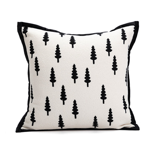 45*45cm Trees Triangle Elegant Two-Piece INS-Style Jacquard Pillow Covers - Black & White Sofa Decor V888-ELOSUNG33311
