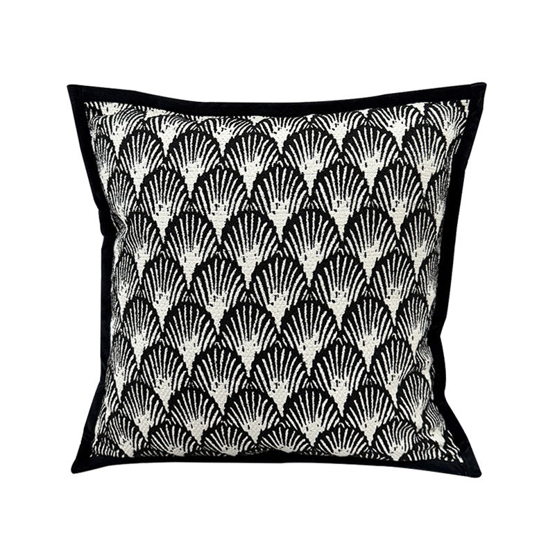 45*45cm Umbrella Pattern Elegant Two-Piece INS-Style Jacquard Pillow Covers - Black & White Sofa Decor V888-ELOSUNG33313