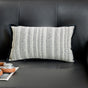 Black-white 2PCS Luxe Thick Chenille Herringbone Pillow Cover - Solid Color Square Lumbar Pillow V888-ELOSUNG33315